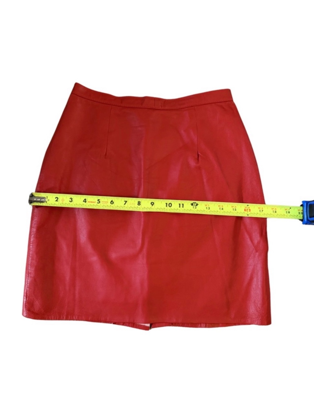 LEXIO Red Leather Jacket and Skirt Set - Picture 11 of 12